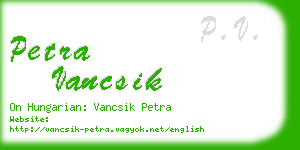 petra vancsik business card